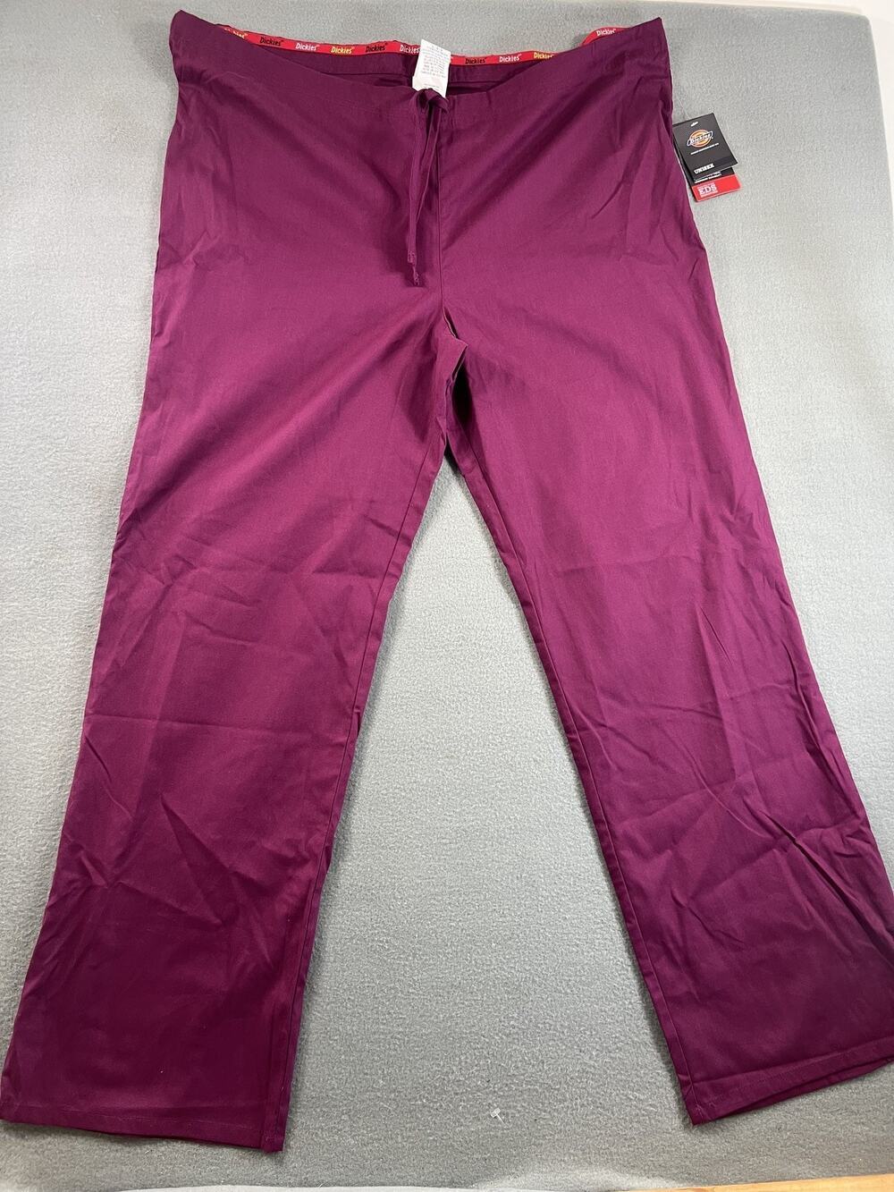 NWT Dickies EDS Unisex Size LG Plum Drawstring Short Scrub Pants for Medical Use
